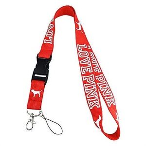 Red LOVE PINK Victoria’s Secret- Lanyard -‎ Keychain ID Holder 6071